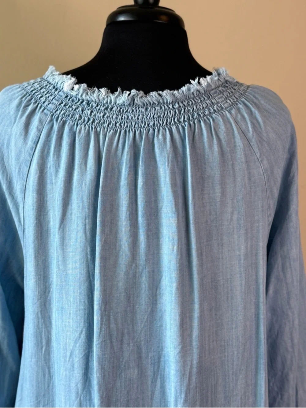 APNY Tencel Chambray Dress Size Large Blue - Picture 8 of 13
